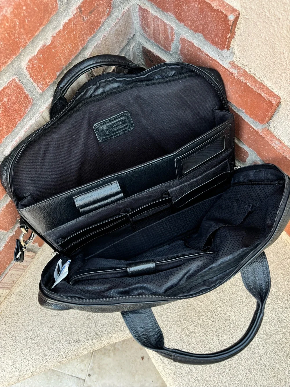 McKlein Bridgeport Black Leather Large 17” Laptop Briefcase